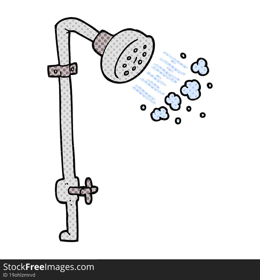 freehand drawn cartoon shower