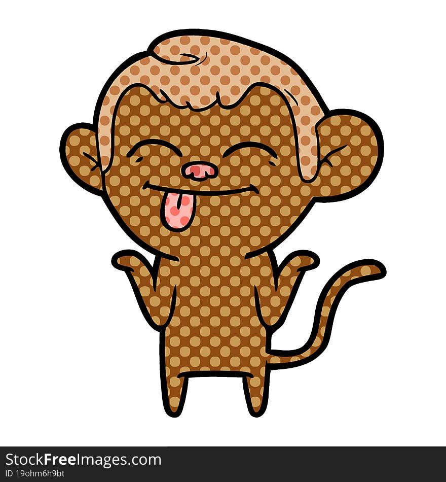 funny cartoon monkey. funny cartoon monkey