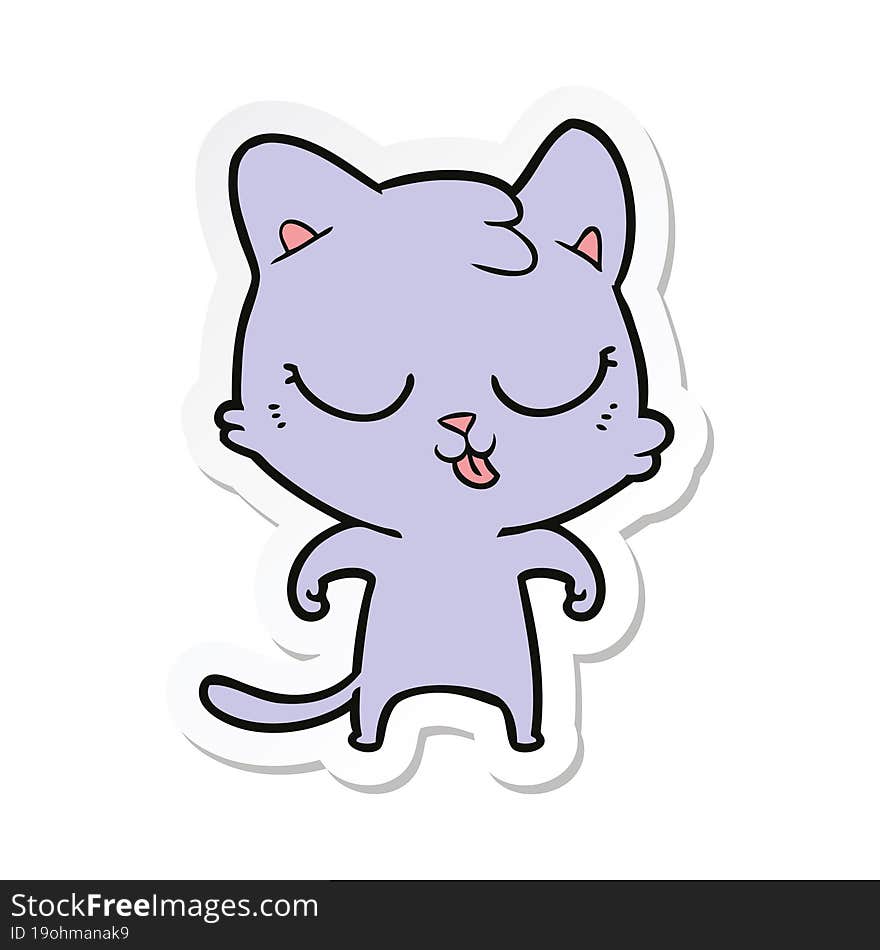 sticker of a cartoon cat