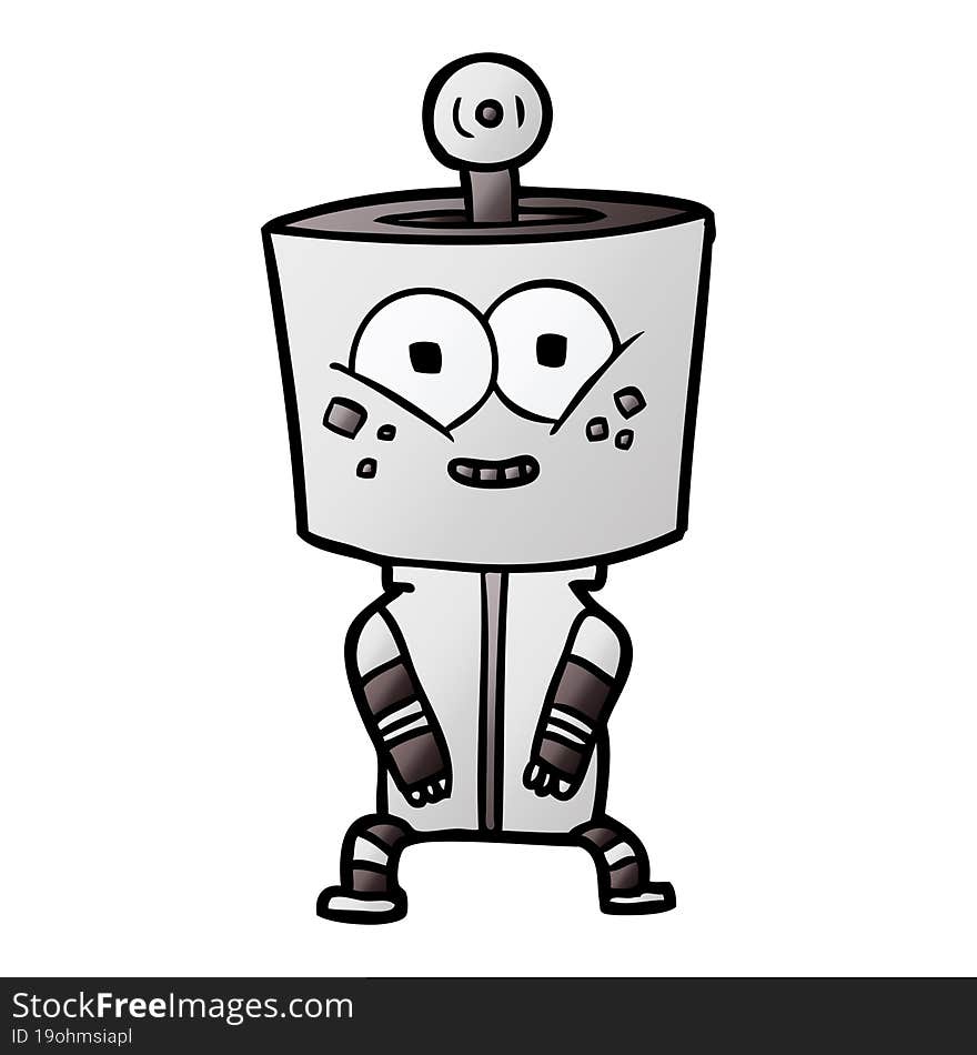 happy cartoon robot. happy cartoon robot