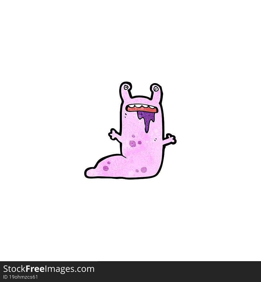 Cartoon Alien Slug Monster