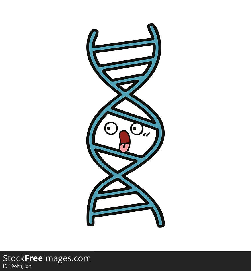 cute cartoon of a DNA strand. cute cartoon of a DNA strand