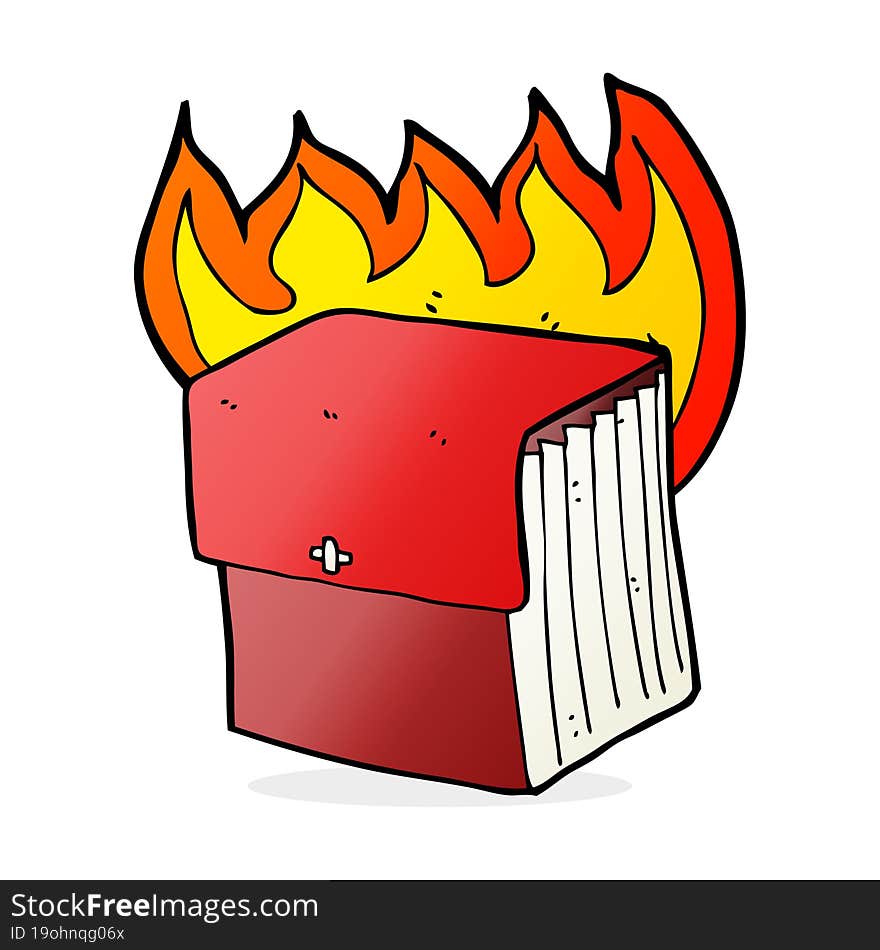 cartoon burning business files