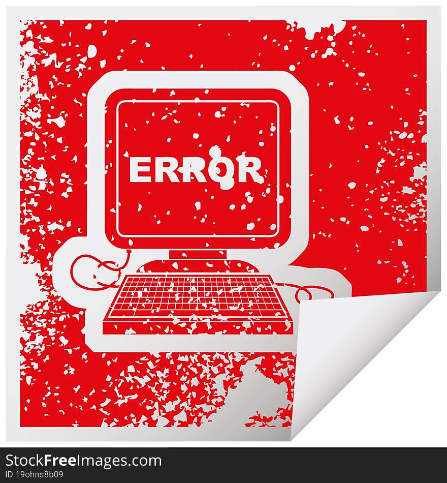 vector icon illustration of a computer error