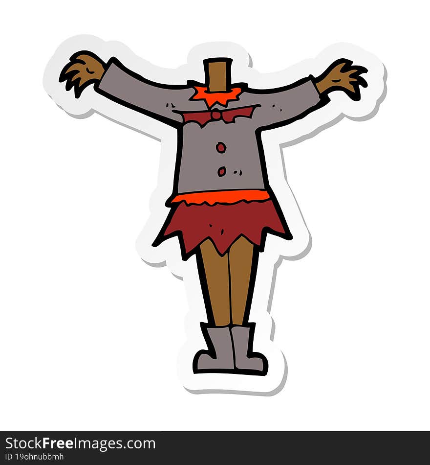 sticker of a cartoon female vampire body