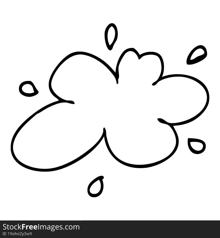 line drawing cartoon water splash