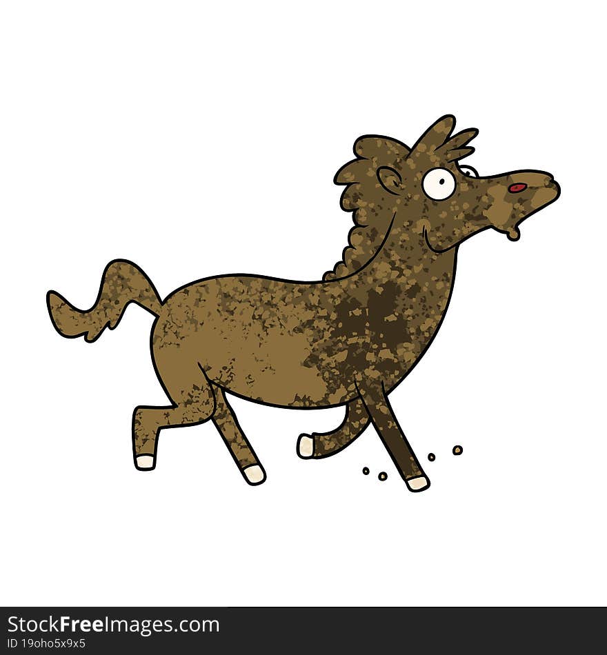 cartoon running horse. cartoon running horse