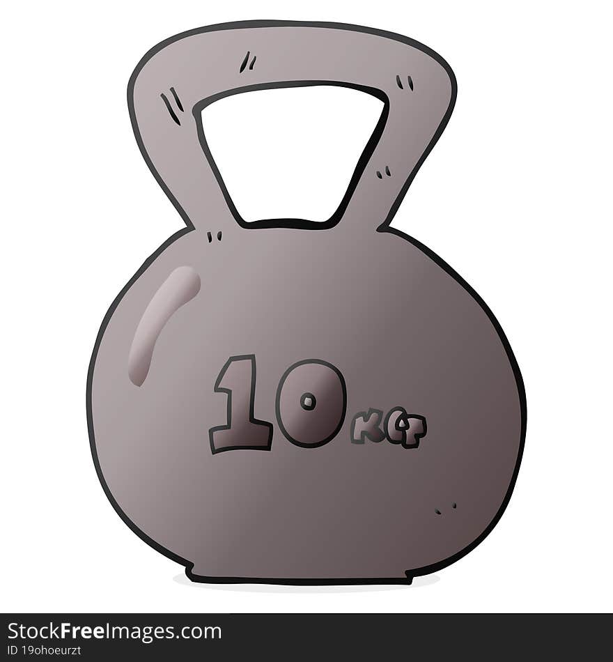 freehand drawn cartoon 10kg kettle bell weight