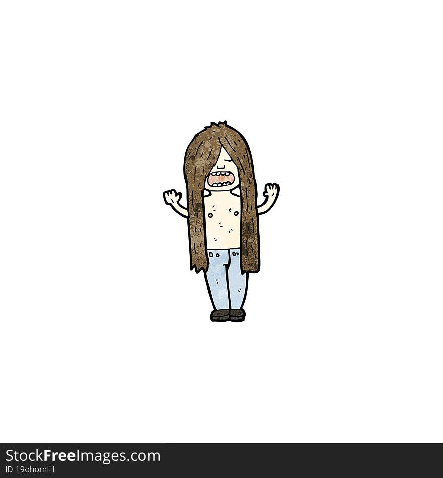 long haired hippie cartoon