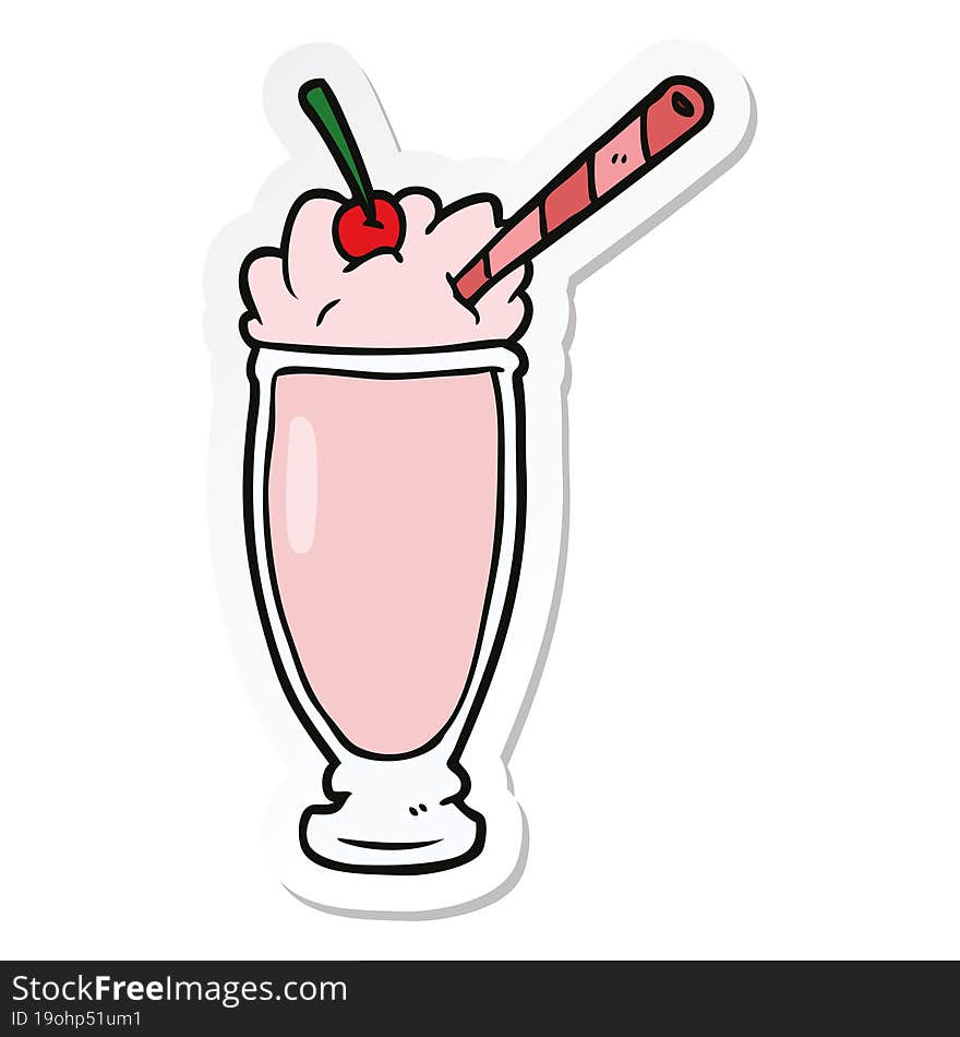 sticker of a cartoon milkshake