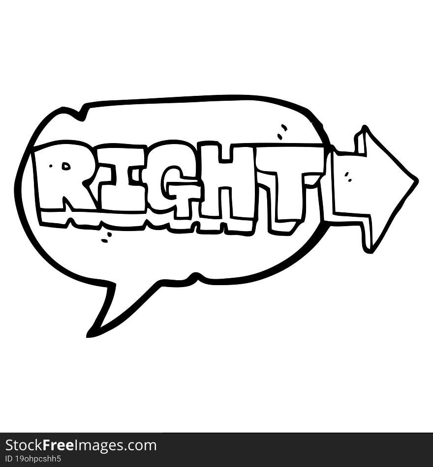 Speech Bubble Cartoon Right Symbol