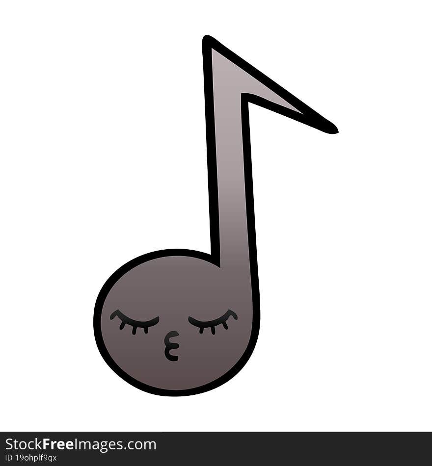 gradient shaded cartoon musical note