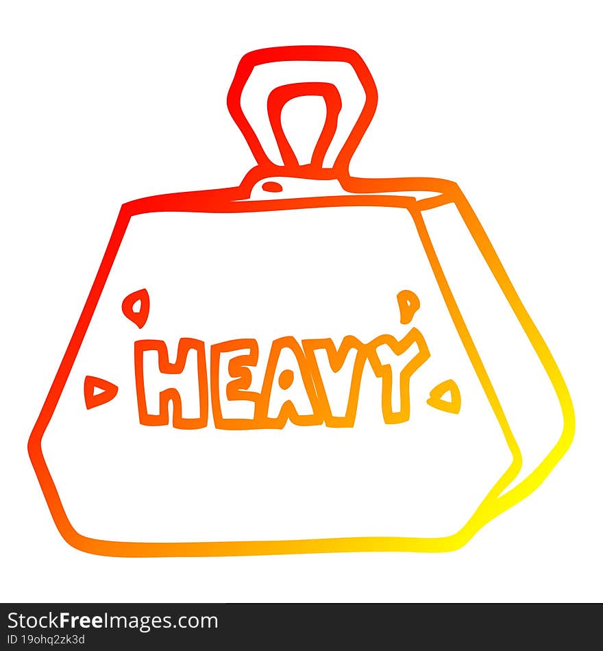 warm gradient line drawing of a cartoon heavy weight
