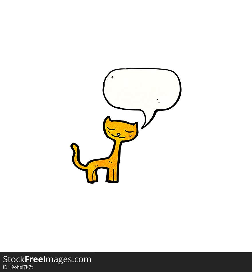 Cartoon Cat With Speech Bubble