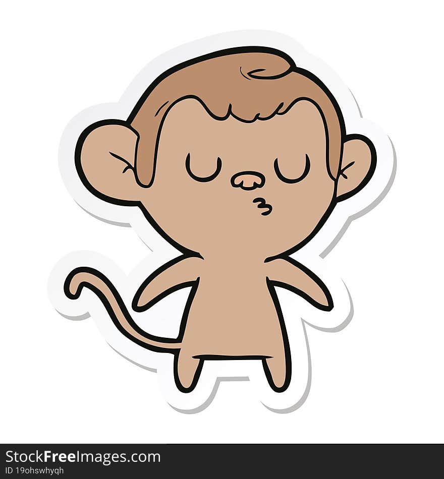 sticker of a cartoon monkey