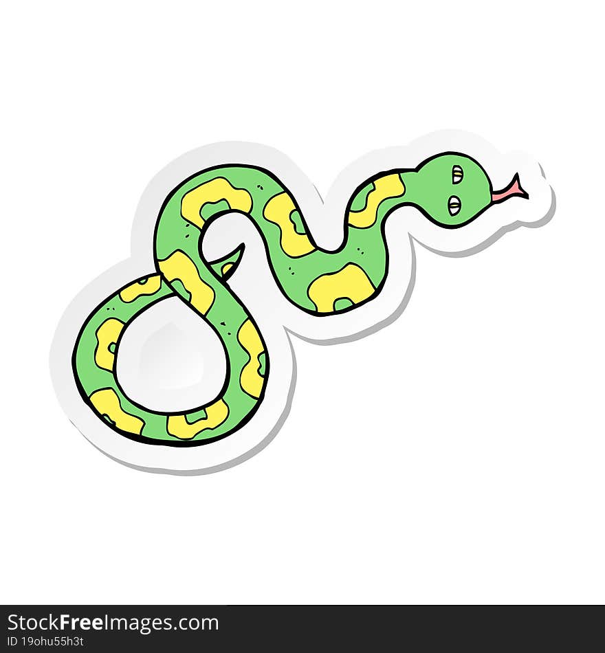 sticker of a cartoon snake