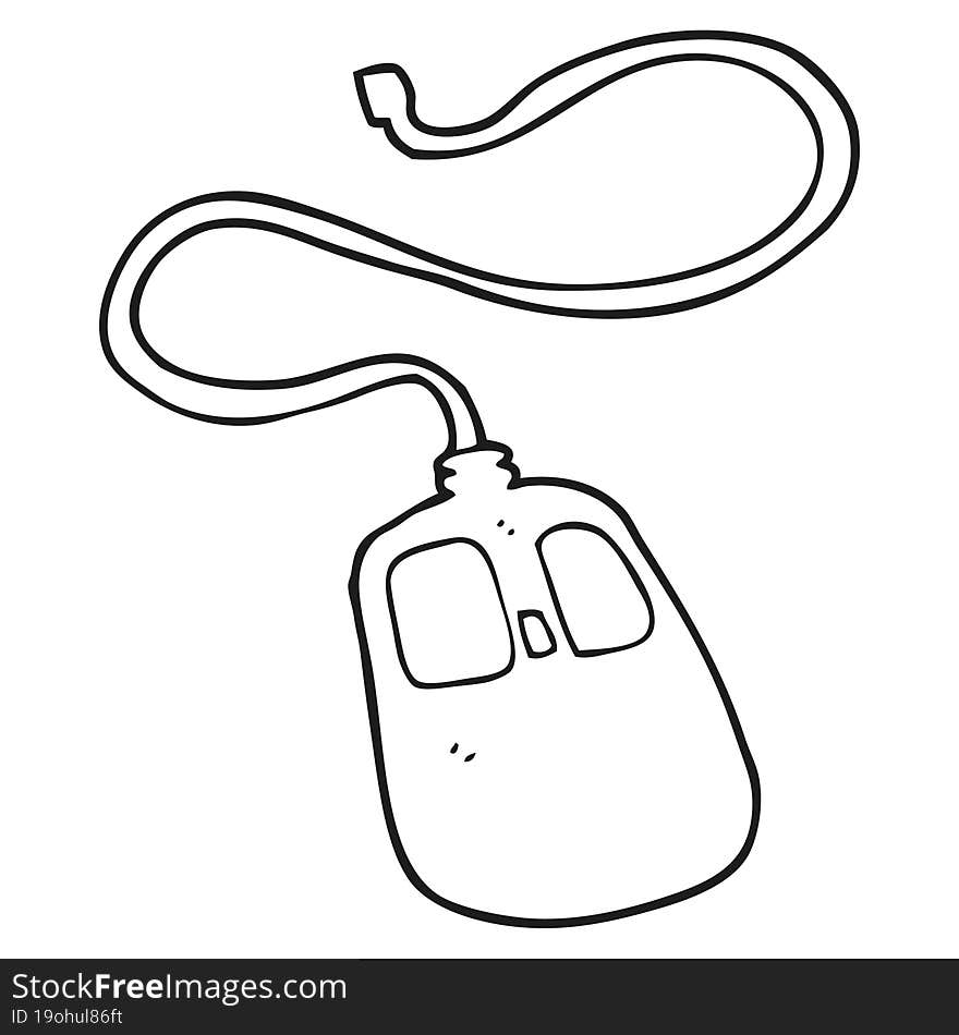 black and white cartoon computer mouse