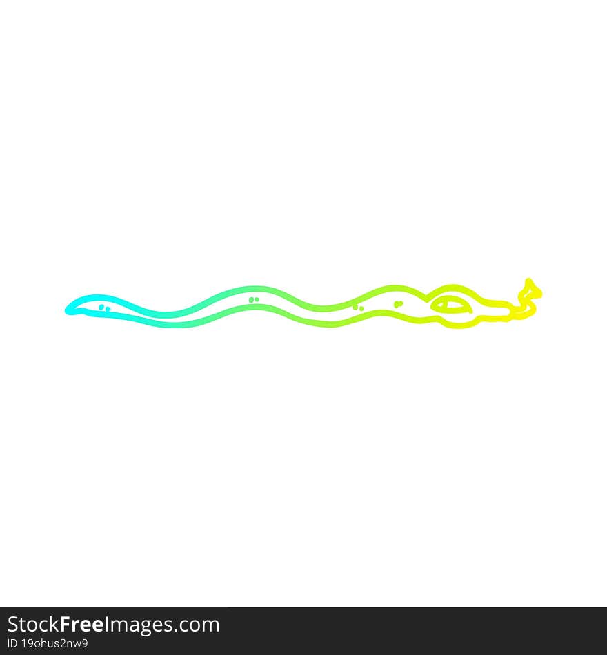 cold gradient line drawing cartoon poisonous snake