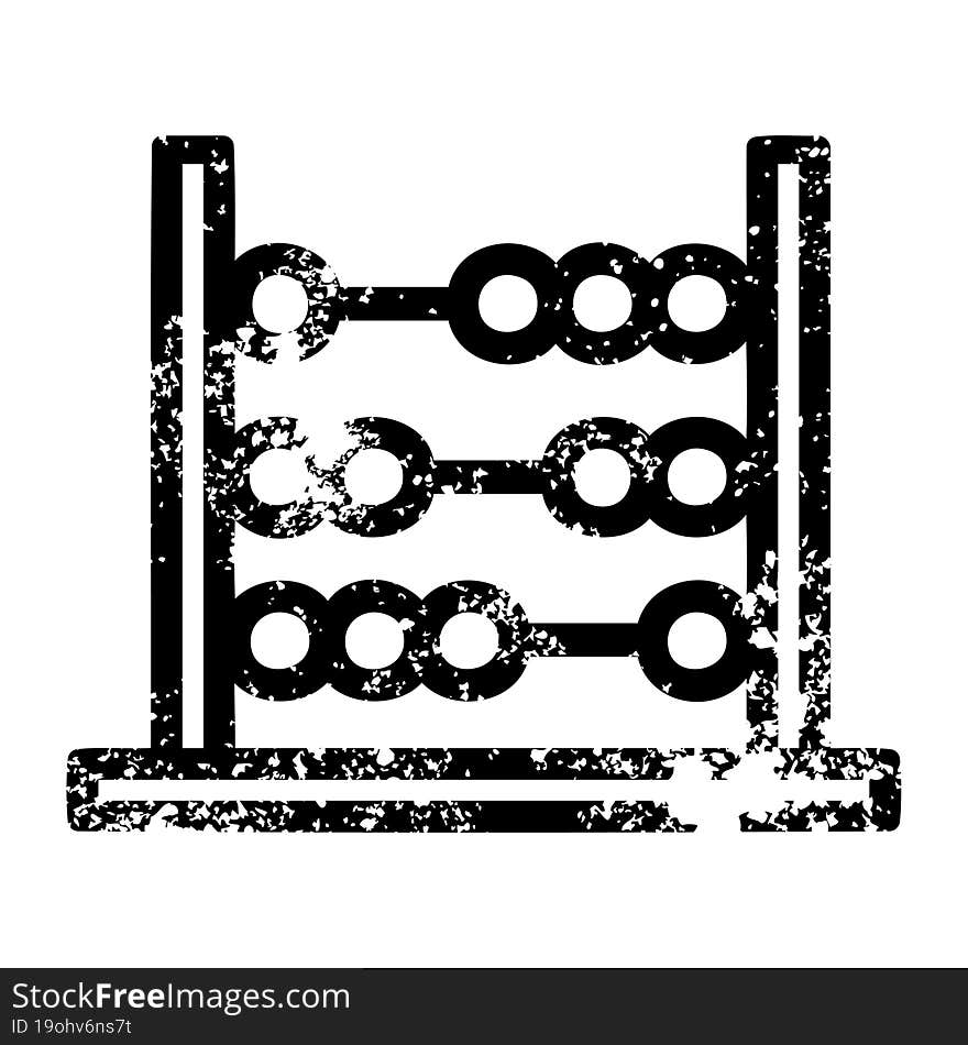 traditional abacus distressed icon