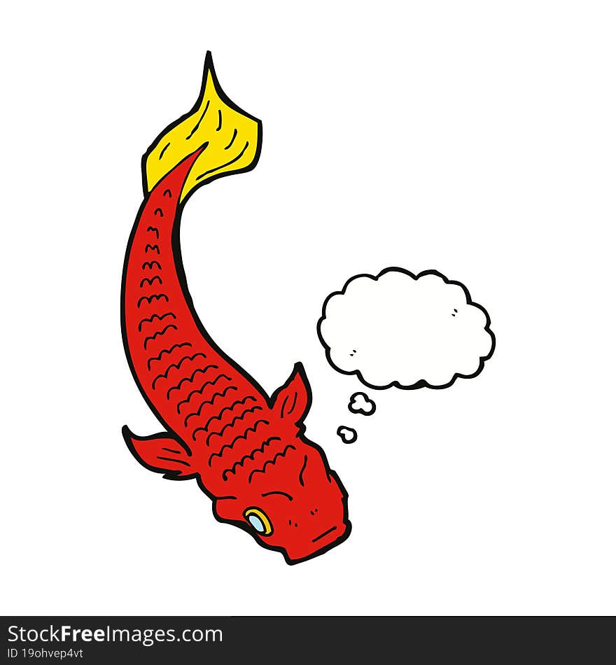 cartoon fish with thought bubble