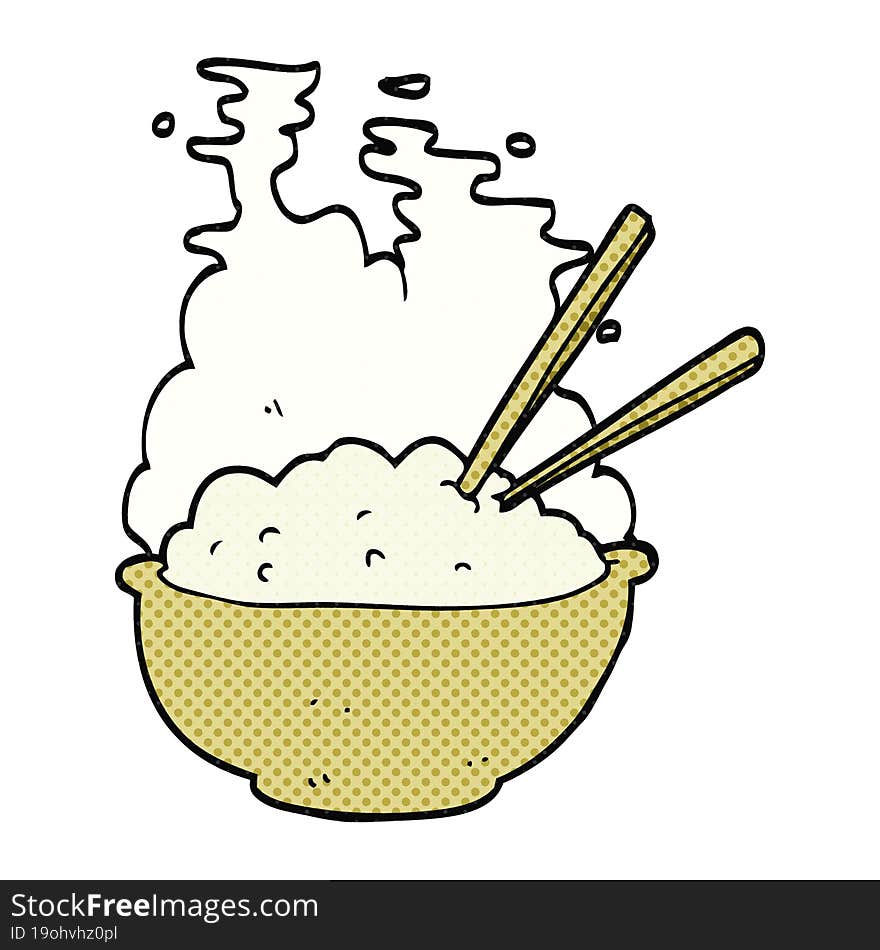 cartoon bowl of hot rice