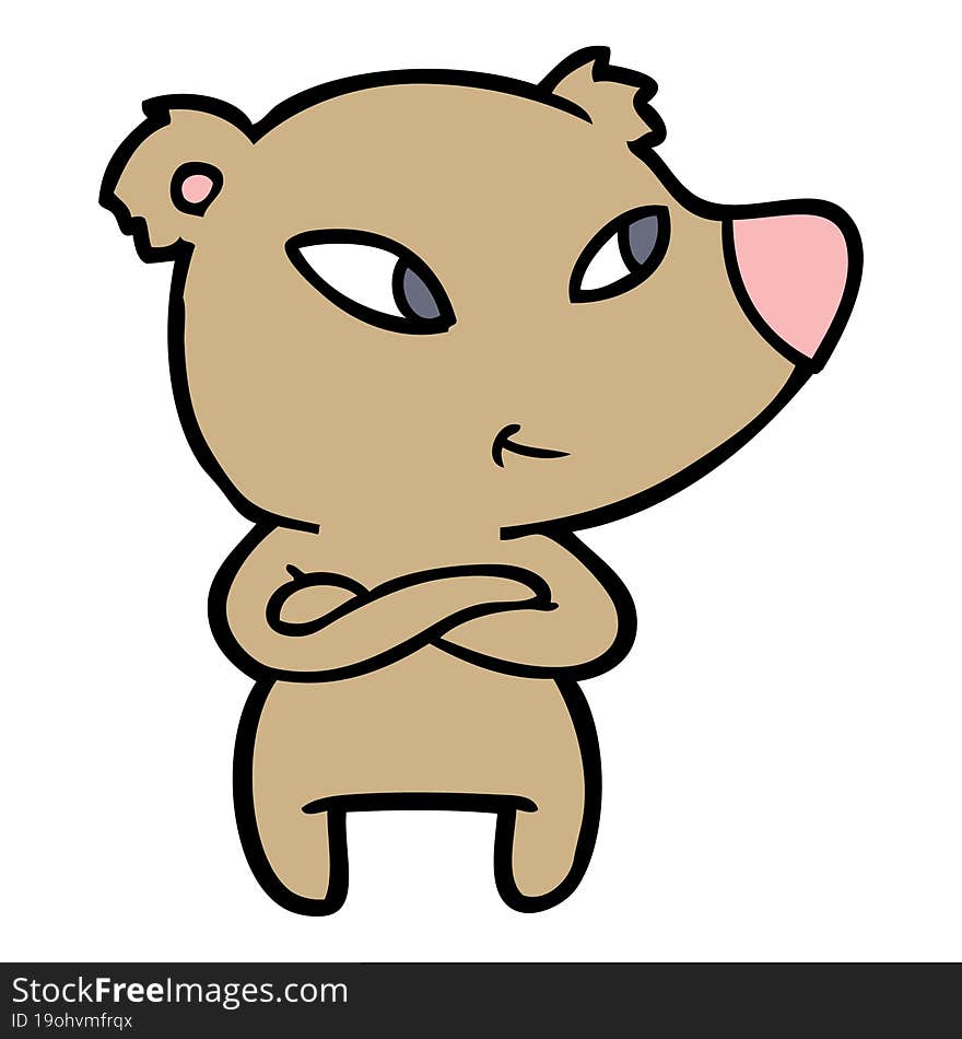 cute cartoon bear with crossed arms. cute cartoon bear with crossed arms