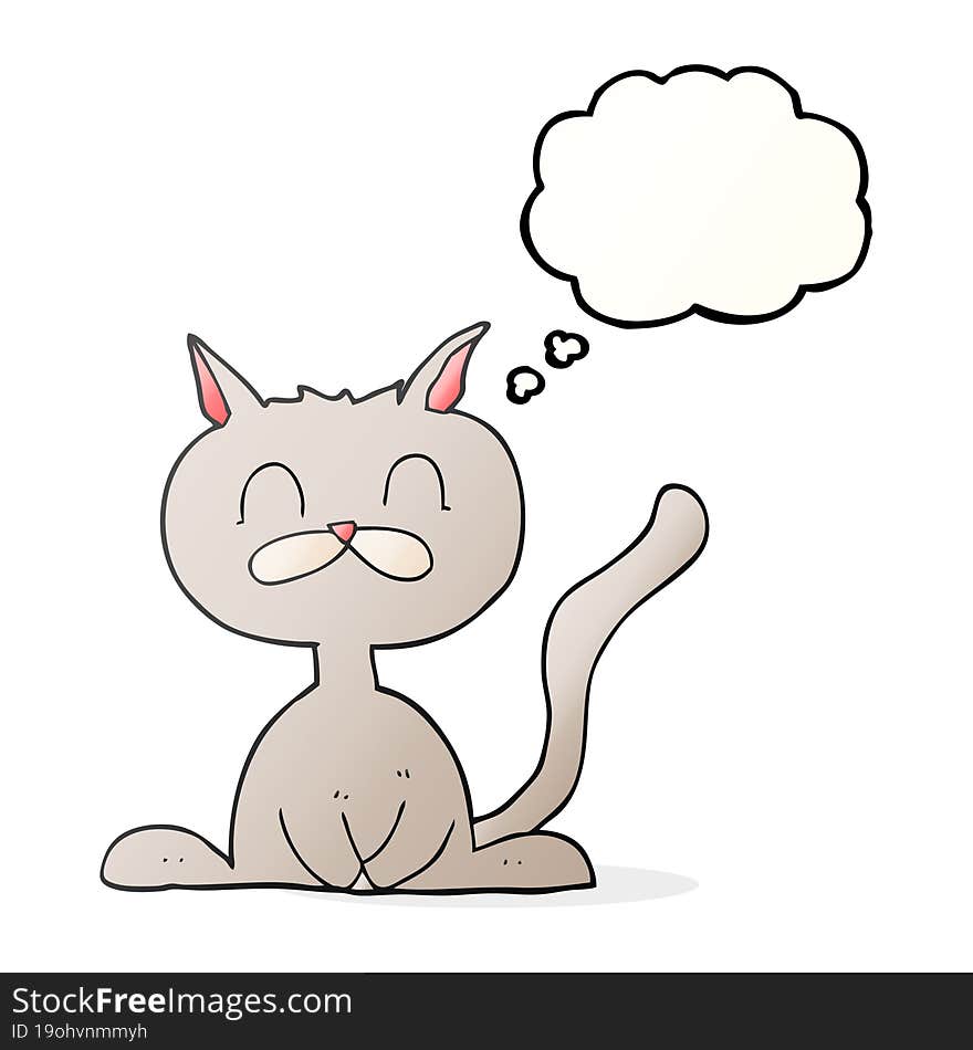 Thought Bubble Cartoon Cat