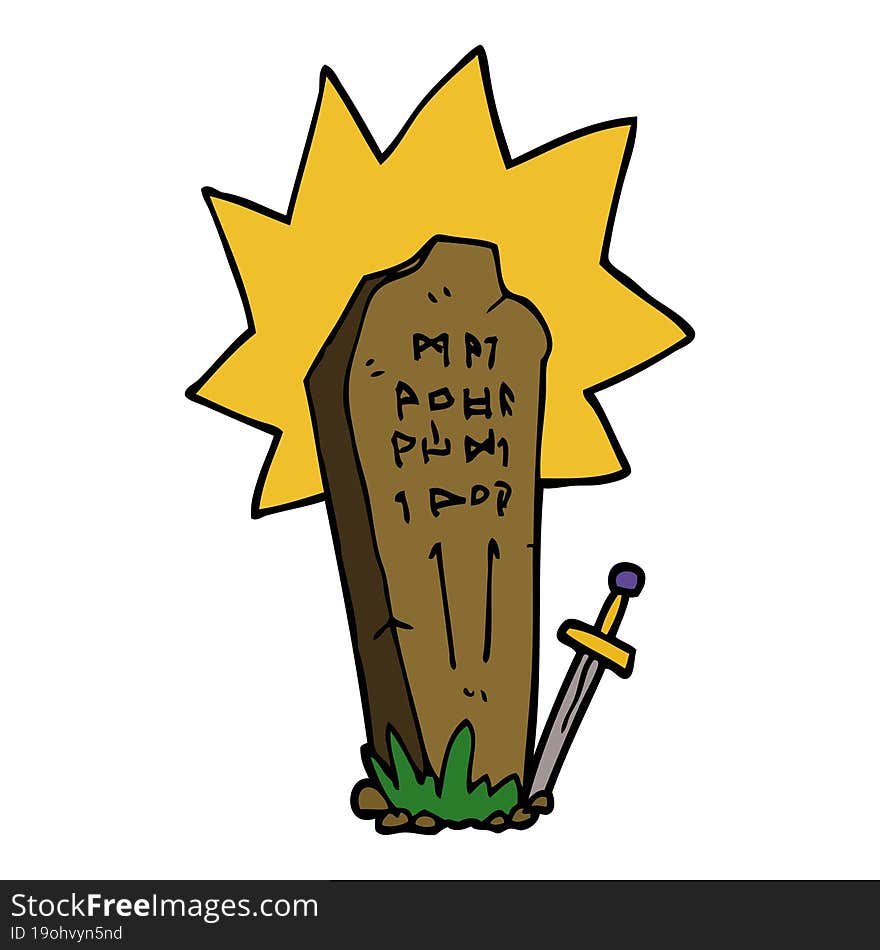 Cartoon Doodle Of A Heros Grave