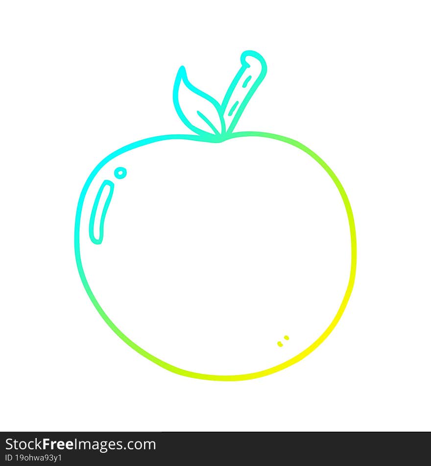 cold gradient line drawing cartoon apple