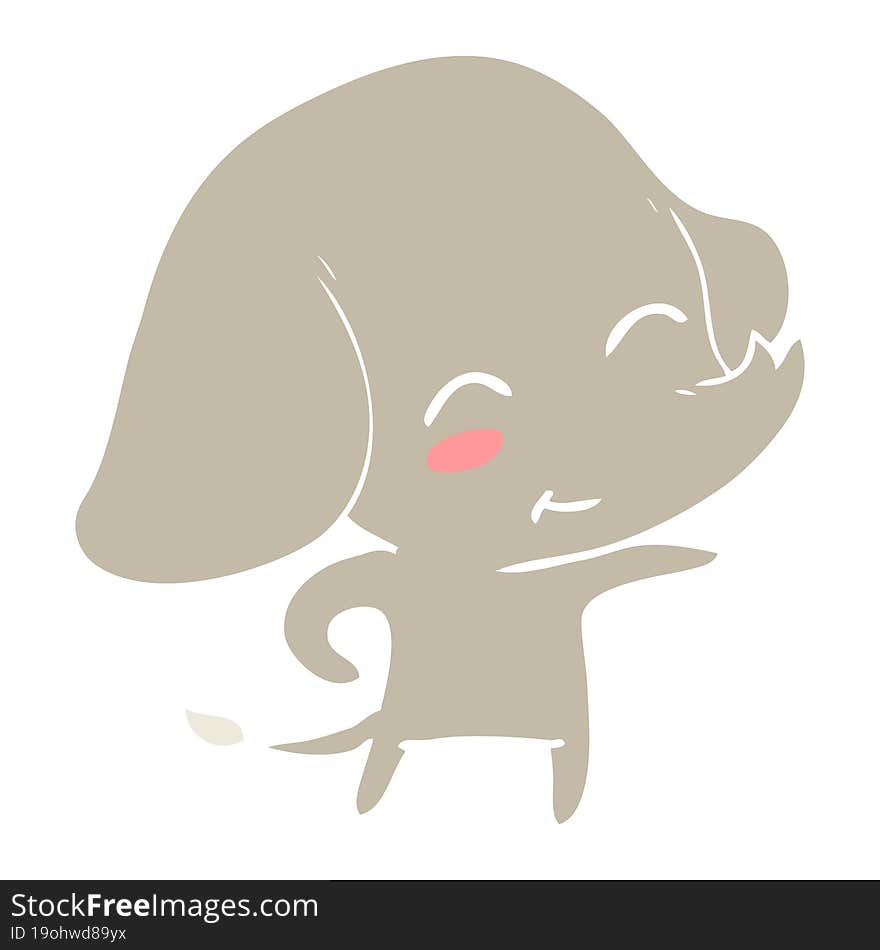 cute flat color style cartoon elephant