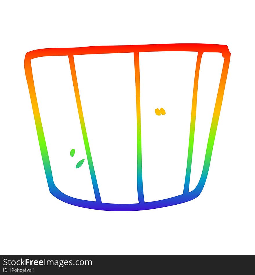 Rainbow Gradient Line Drawing Cartoon Pot