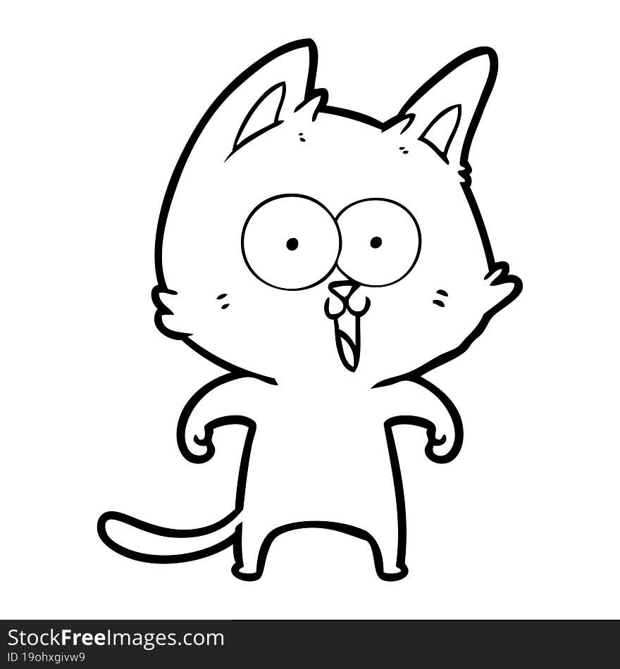 funny cartoon cat. funny cartoon cat