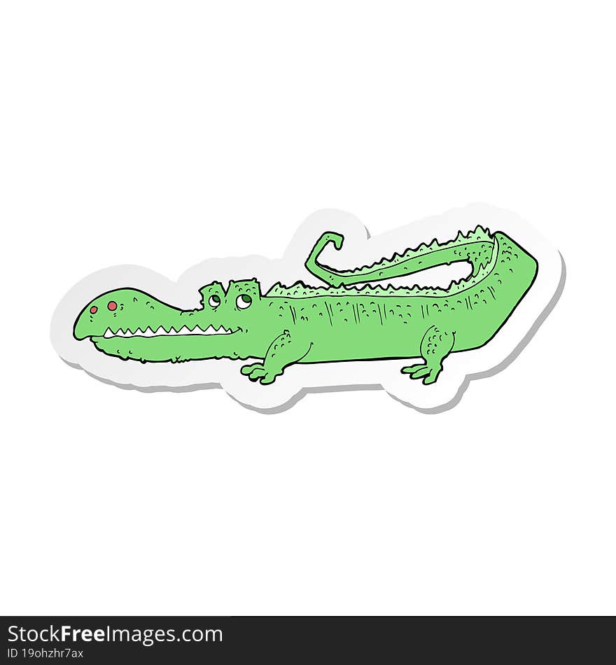 sticker of a cartoon crocodile