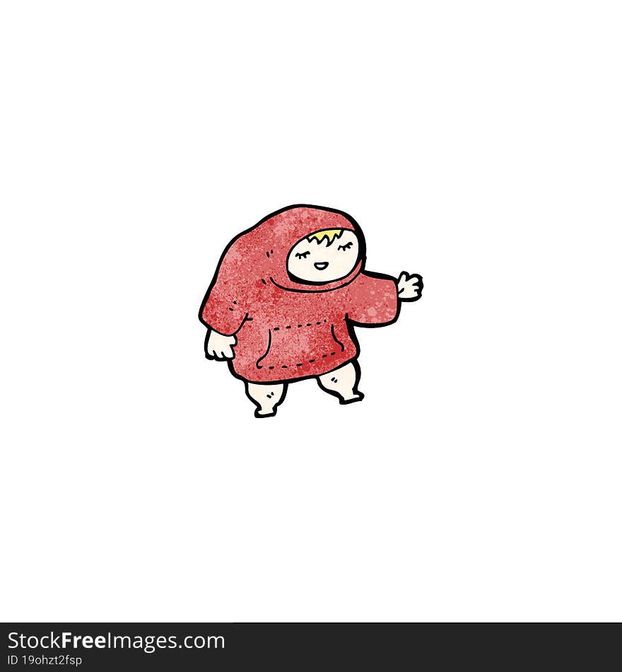 cartoon man in hooded sweatshirt