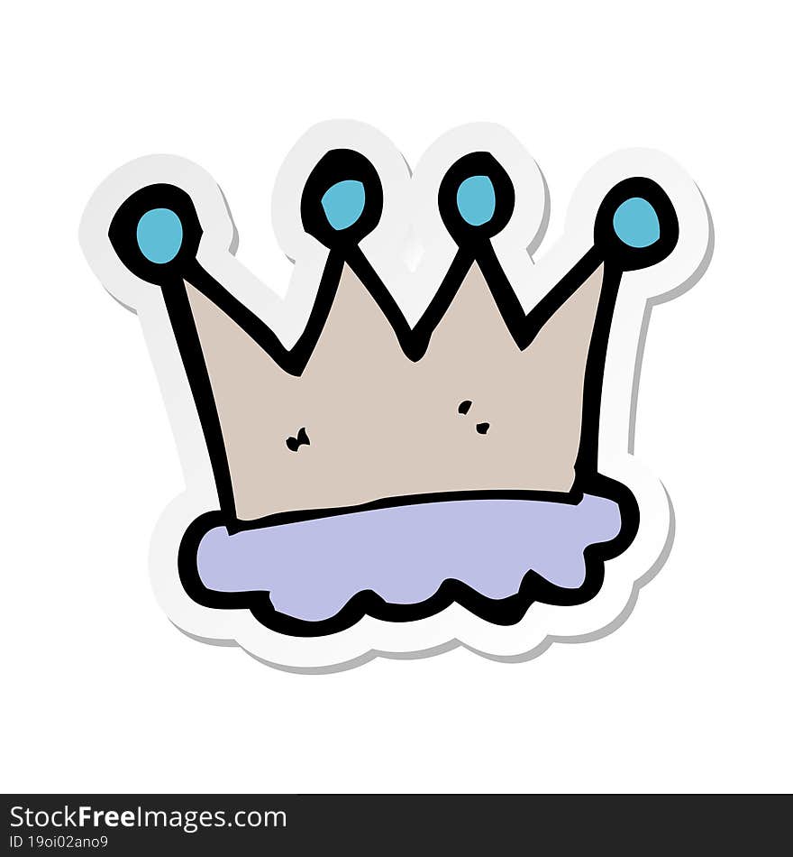 sticker of a cartoon crown symbol