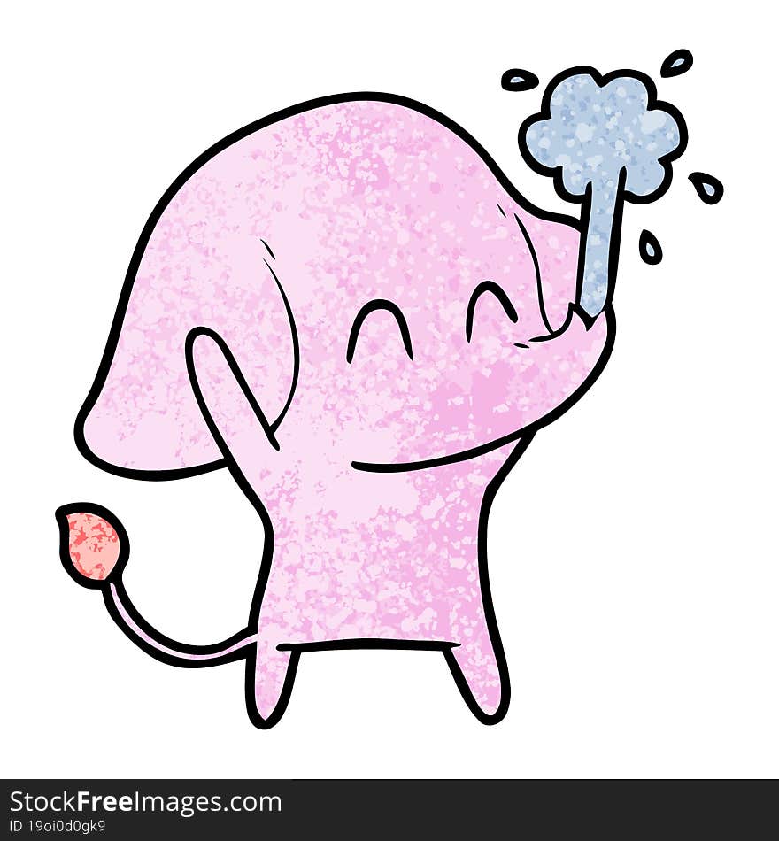 cute cartoon elephant spouting water. cute cartoon elephant spouting water