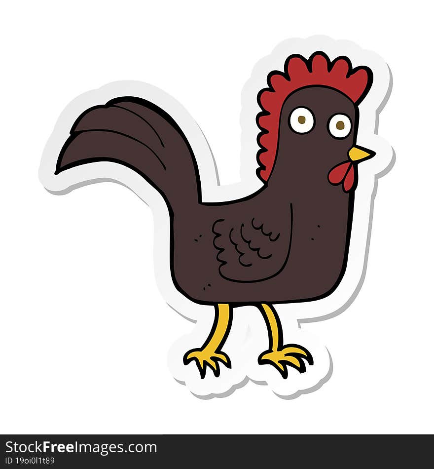 sticker of a cartoon chicken