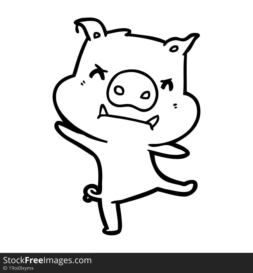 angry cartoon pig. angry cartoon pig