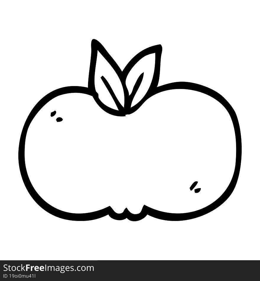 Line Drawing Cartoon Apple