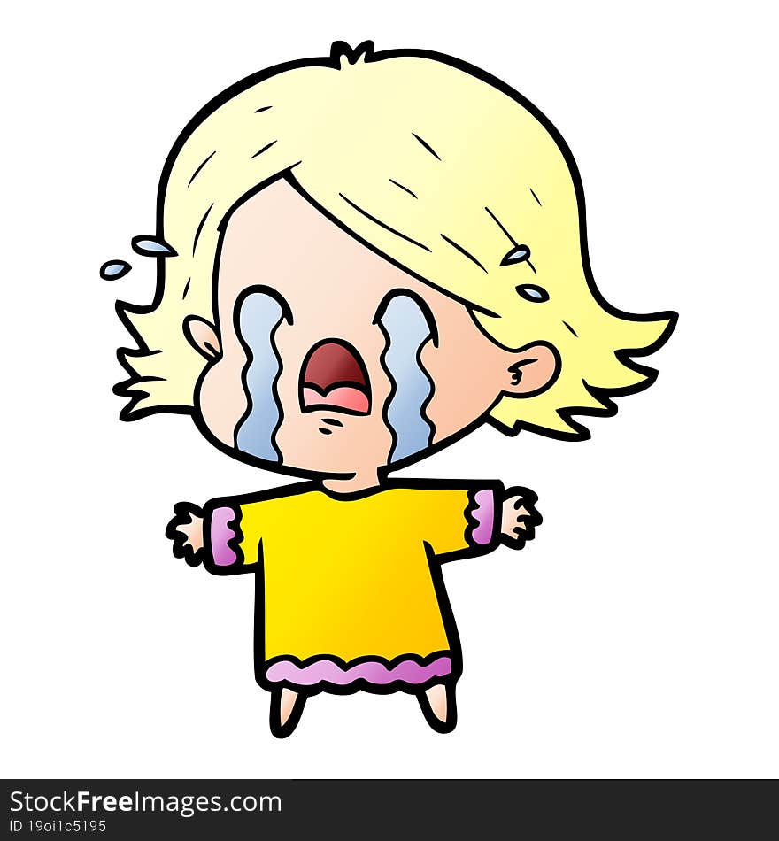 cartoon woman crying. cartoon woman crying