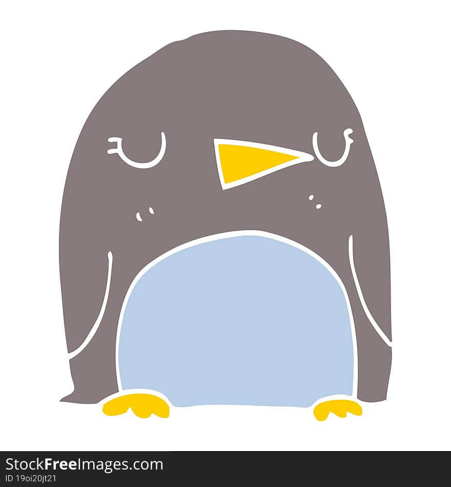 flat color style cartoon penguin