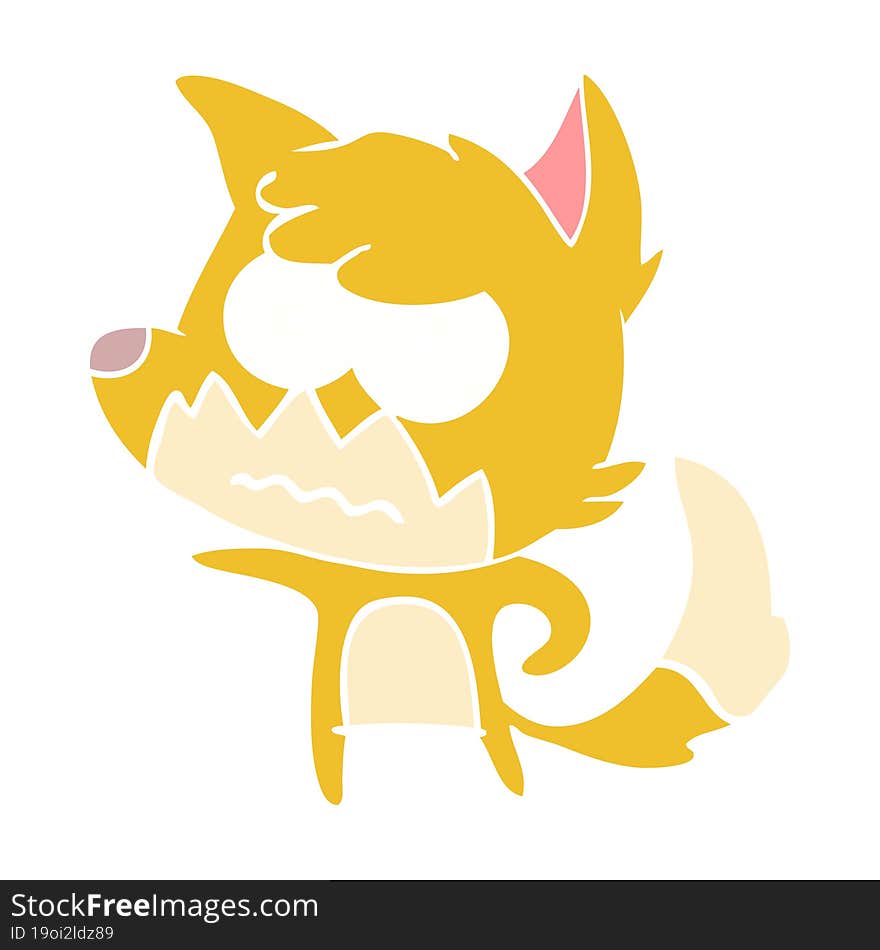 flat color style cartoon annoyed fox