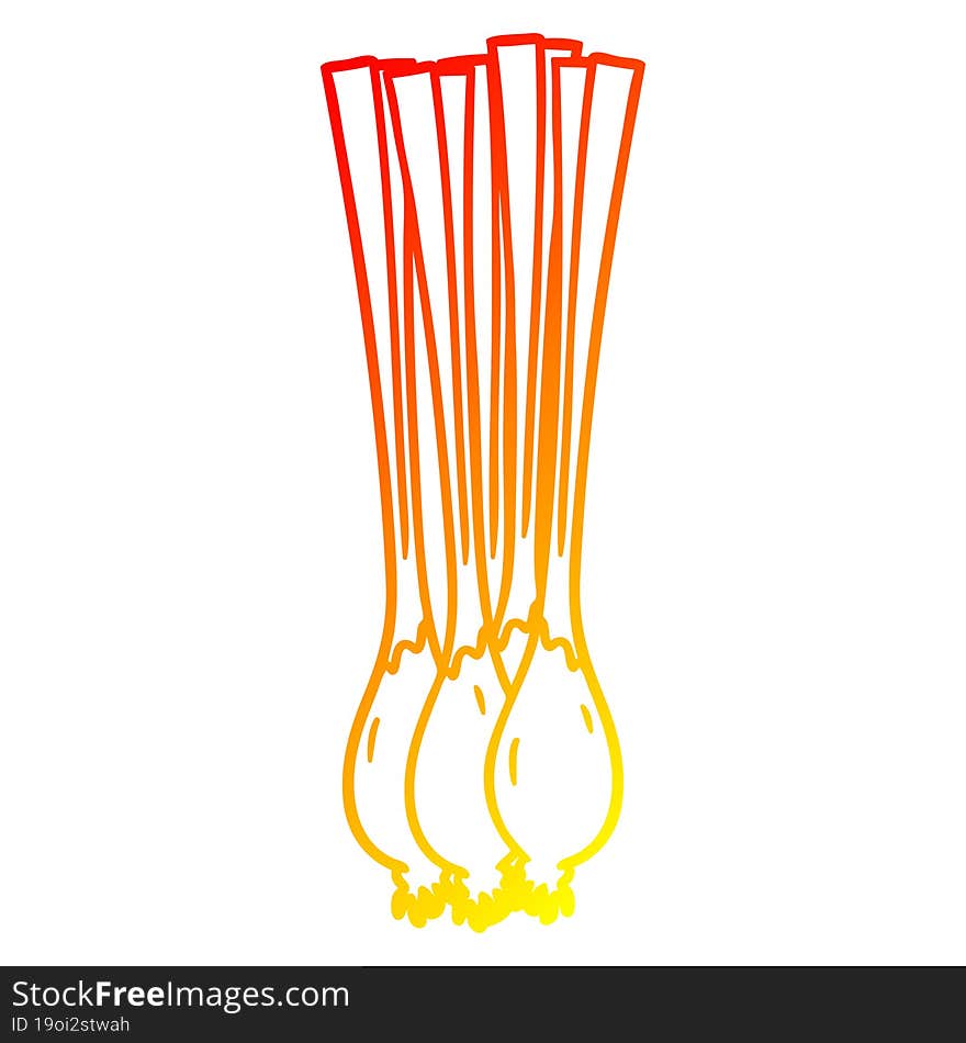 Warm Gradient Line Drawing Cartoon Spring Onions