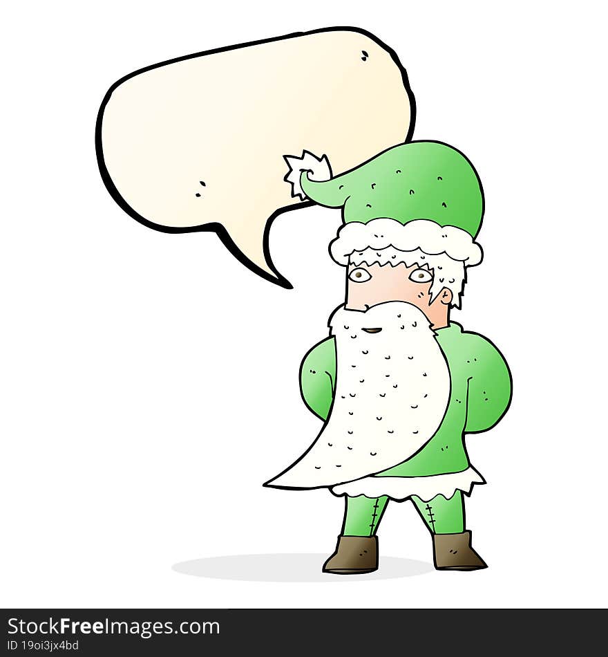 cartoon santa claus with speech bubble