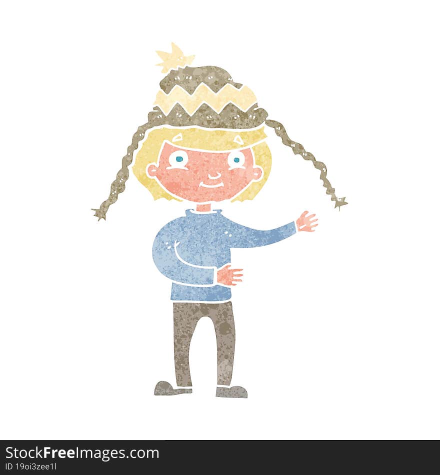 cartoon man wearing winter hat