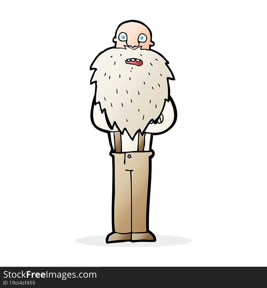 cartoon bearded old man