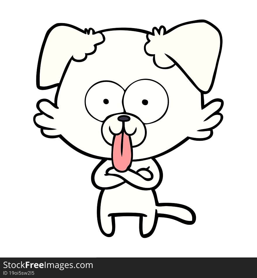 cartoon dog with tongue sticking out. cartoon dog with tongue sticking out