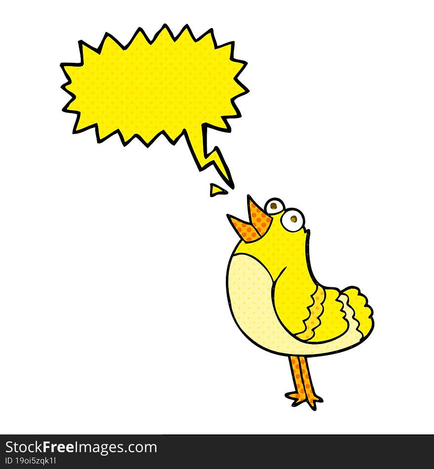 Comic Book Speech Bubble Cartoon Bird