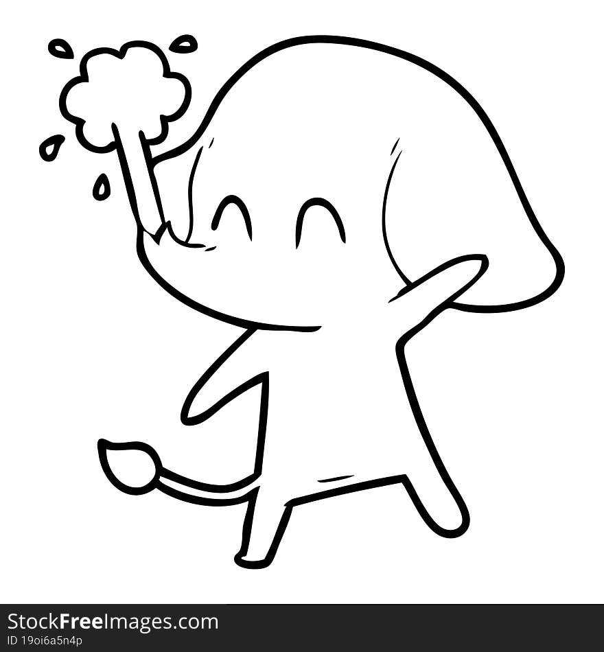 cute cartoon elephant spouting water. cute cartoon elephant spouting water