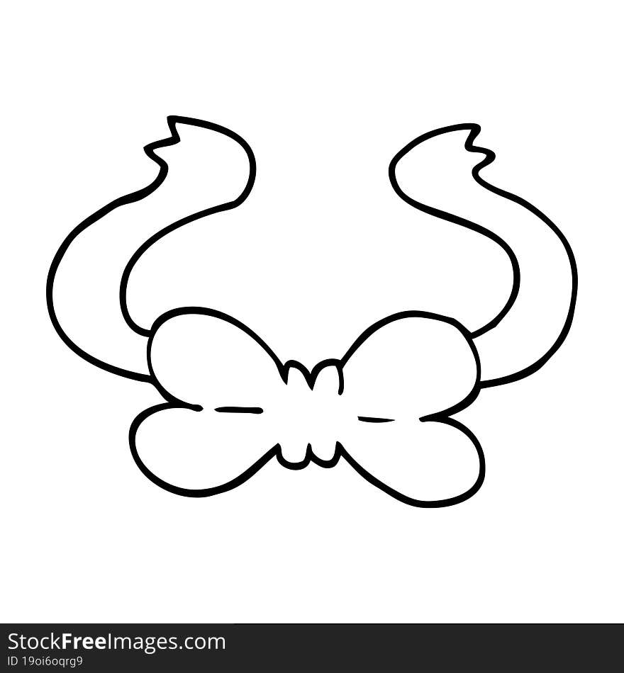 line drawing cartoon bow tie